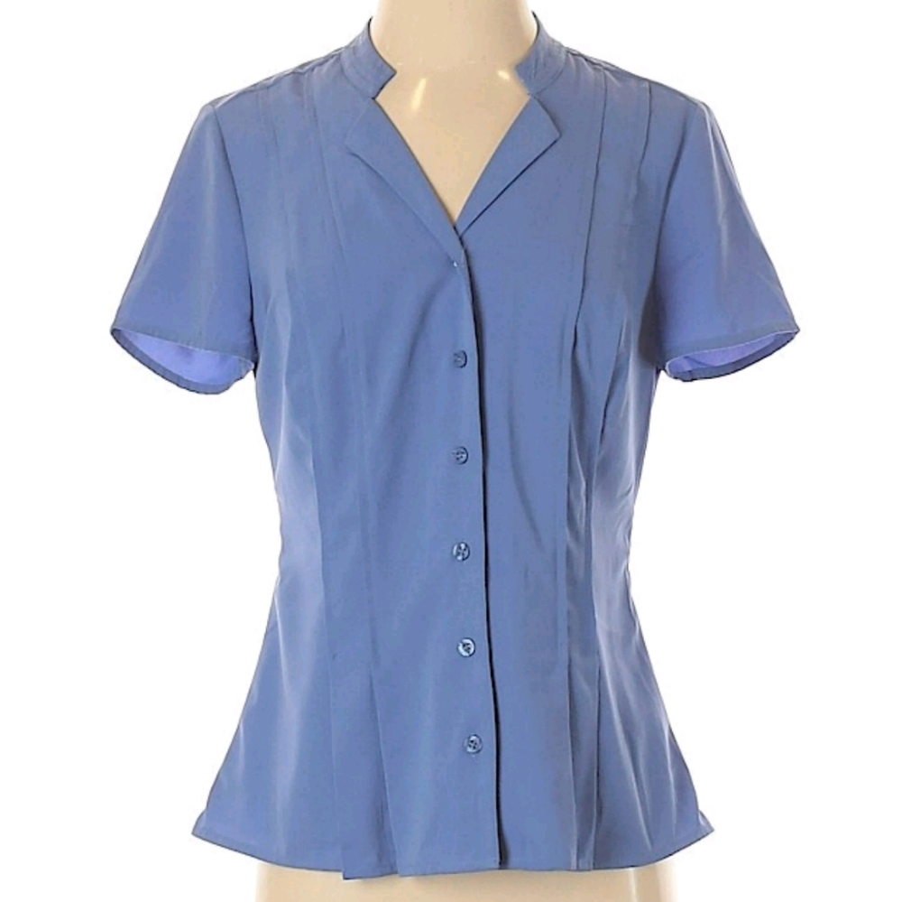 Dana Buchman Peplum Periwinkle Blue Blouse XS